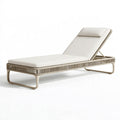 Lettino prendisole 200 x 70 cm in alluminio e corda beige reclinabile da esterno