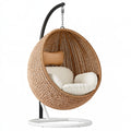 Poltrona sospesa 105 x 105 x 195 cm in rattan marrone con struttura in metallo per giardino stile bohémien