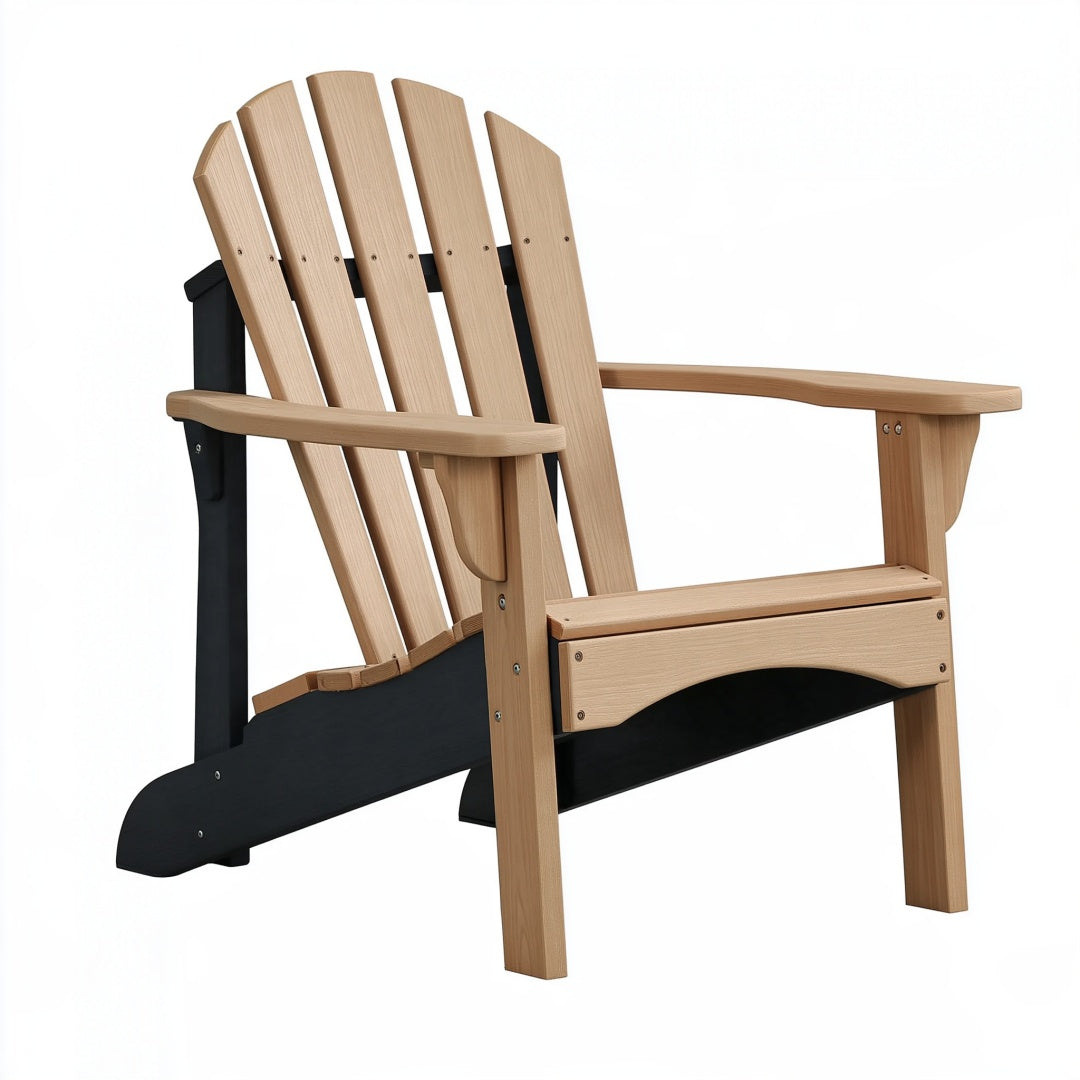 Poltrona Adirondack 83 x 79 x 98 cm in legno naturale e nero da esterno