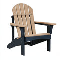 Sedia Adirondack da giardino 83 x 80 x 98 cm in plastica beige e nero con schienale alto