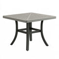 Tavolo da giardino quadrato 90x90x74 cm in metallo grigio e nero stile contemporaneo