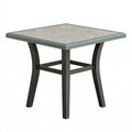Tavolo da esterno quadrato 90 x 90 x 75 cm in metallo grigio effetto pietra stile contemporaneo