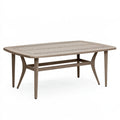 Tavolo da giardino 150 x 90 x 72 cm in metallo tortora - rettangolare con piano traforato