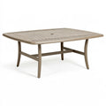 Tavolo da giardino 150 x 90 x 74 cm in metallo tortora con foro ombrellone stile classico
