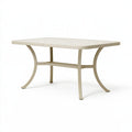 Tavolo da giardino 150 x 90 x 72 cm in metallo beige - rettangolare con piano decorato